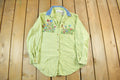 Vintage 2000s Casey & Max Floral Embroidered Button Up Shirt Women's Medium