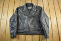 Vintage 1990s First Genuine Leather Biker Jacket Adult 52
