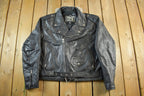Vintage 1990s First Genuine Leather Biker Jacket Adult 52
