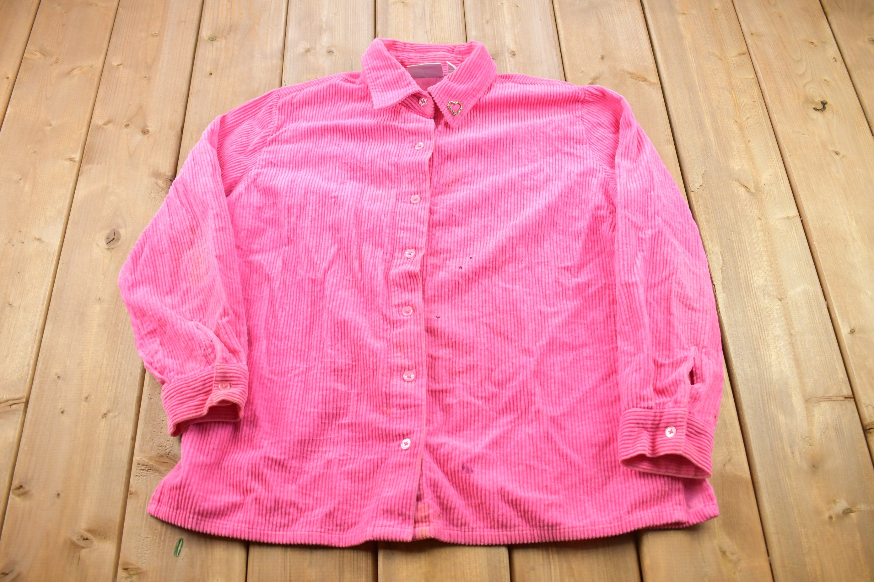 Vintage 1990s Blank Corduroy Button Up Shirt