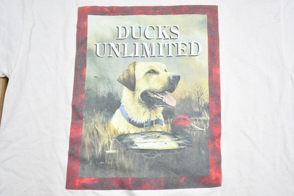 Vintage 1990s Ducks Unlimited Dog Graphic T-Shirt  Streetwear  Retro Style  Made In USA  90s Graphic Tee  Cute Dog Shirt