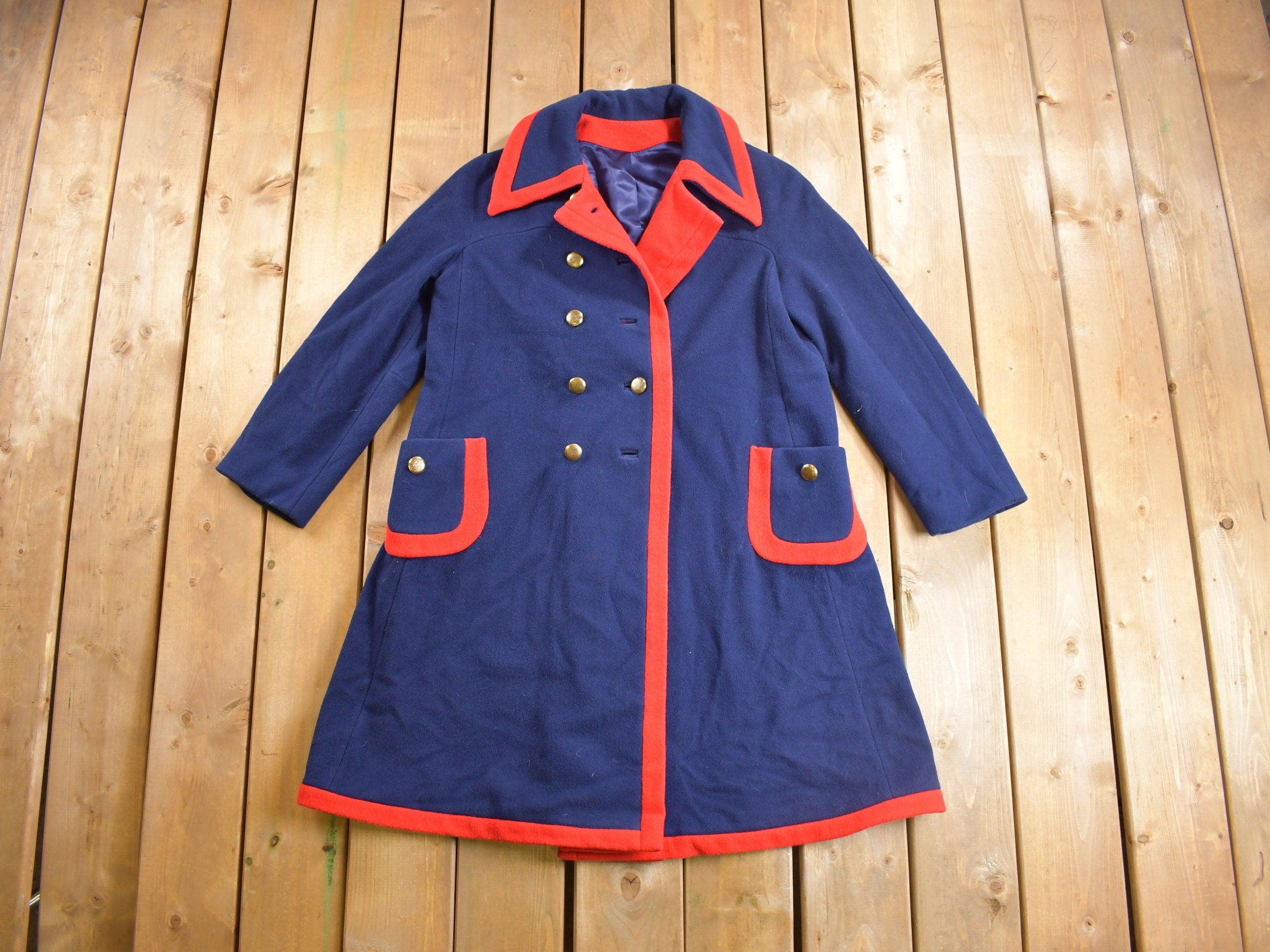 Vintage 1970s Betty Rose Wool Full Length Over Coat