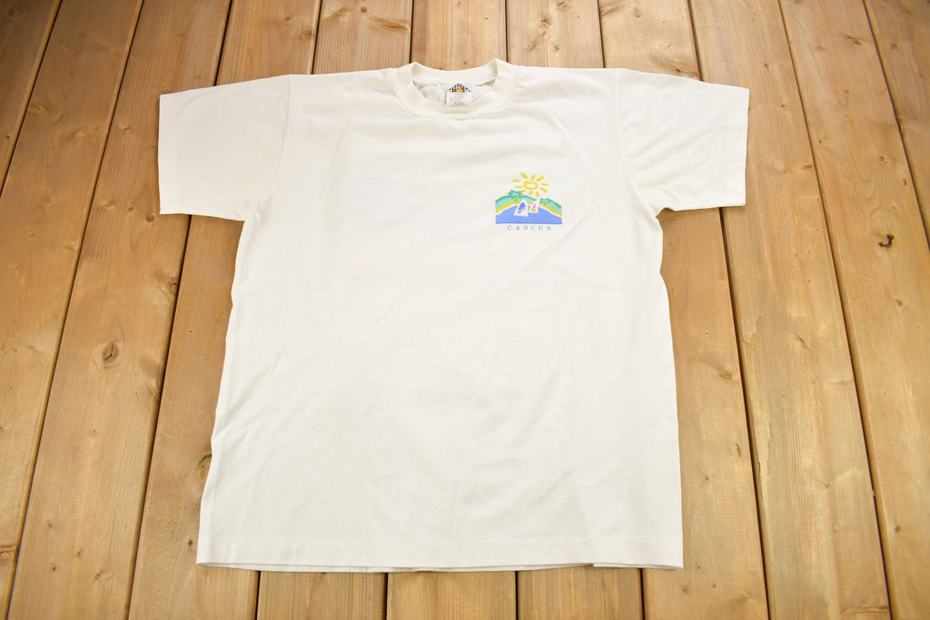 Vintage 1990s Cancun Mexico Graphic Souvenir T Shirt