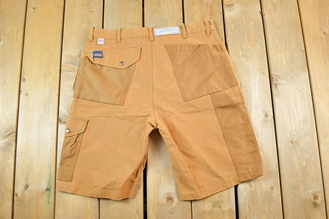 Vintage 1990s Skillers Tan Work Shorts Size 34 x 9