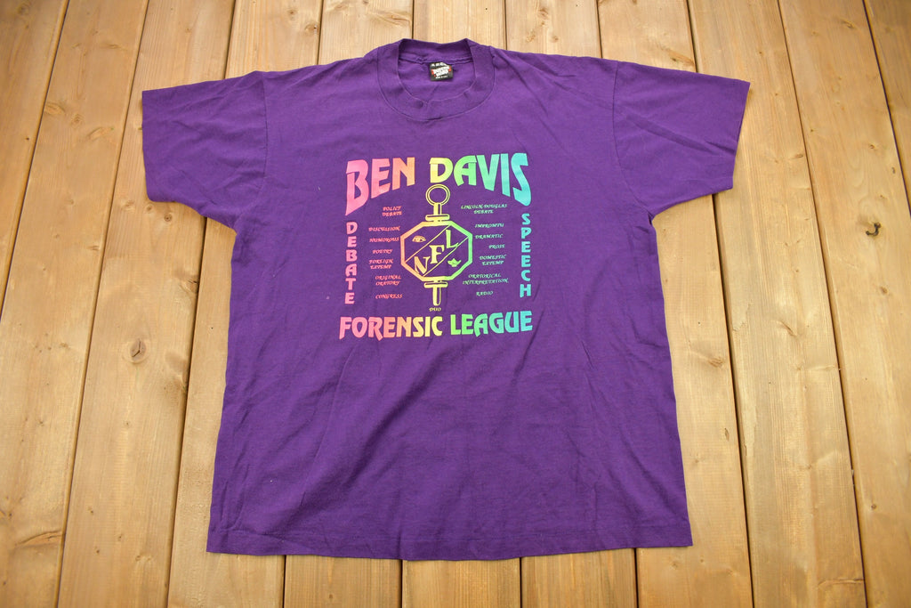 Vintage 1990s Ben Davis Forensic League Graphic T Shirt