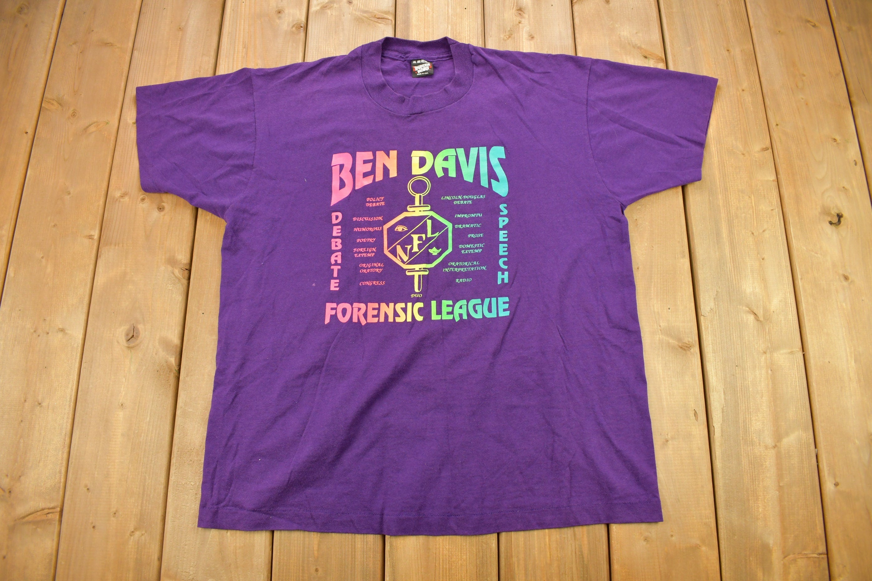 Vintage 1990s Ben Davis Forensic League Graphic T Shirt