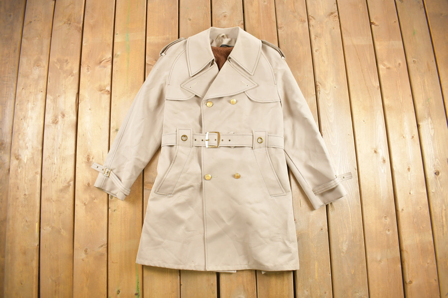 Vintage 1970s Larini Double Breasted Jacket / Rain Coat / True Vintage Trench Coat / Made In USA / Mid Length Jacket