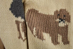 Vintage 1990s Marisa Christina Hand Knitted Wool Knit Full Button All Over Print Zoo Animal Crewneck Sweater