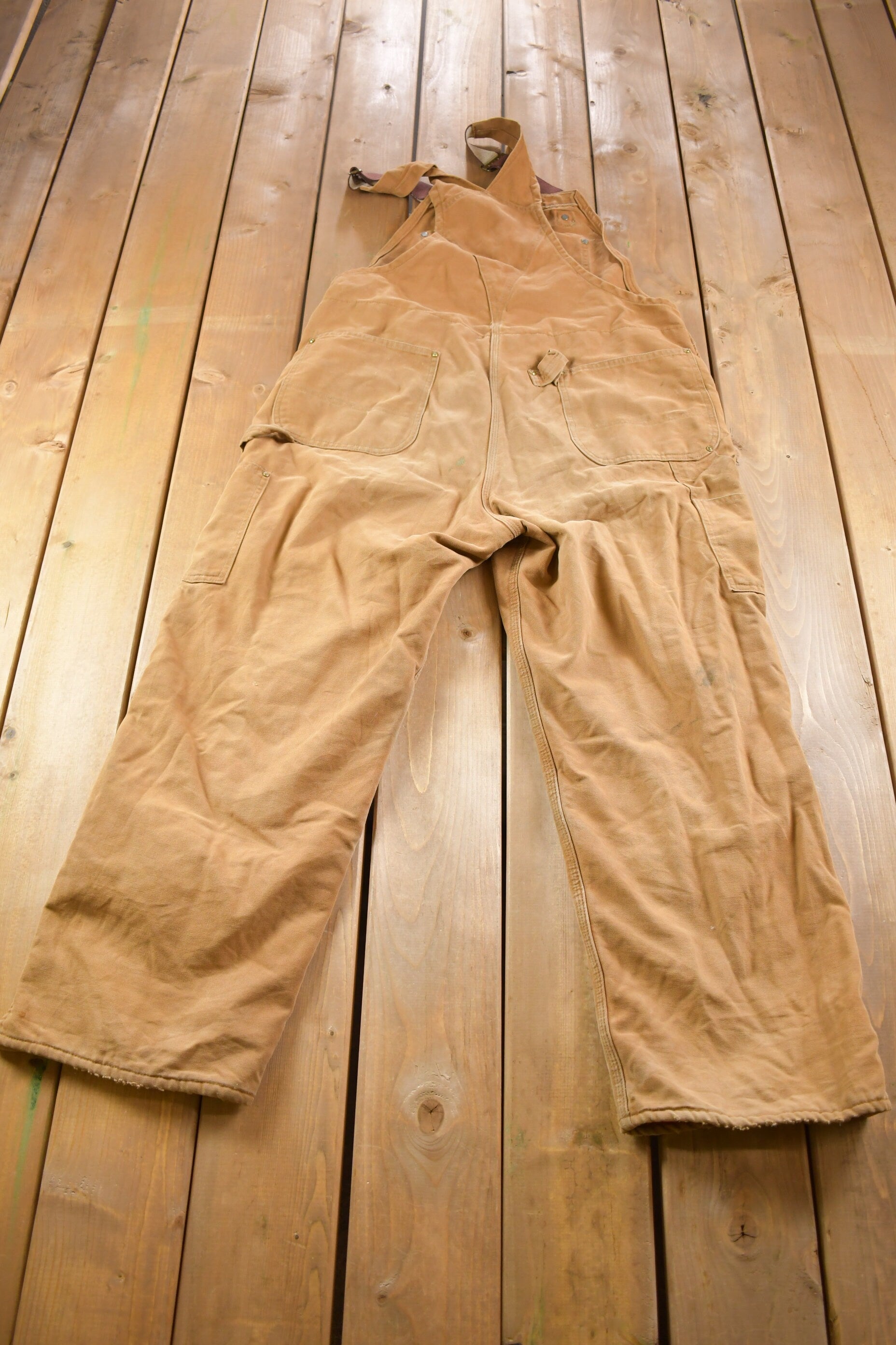 Vintage 1970s Carhartt Double Knee Canvas Overalls Size Medium