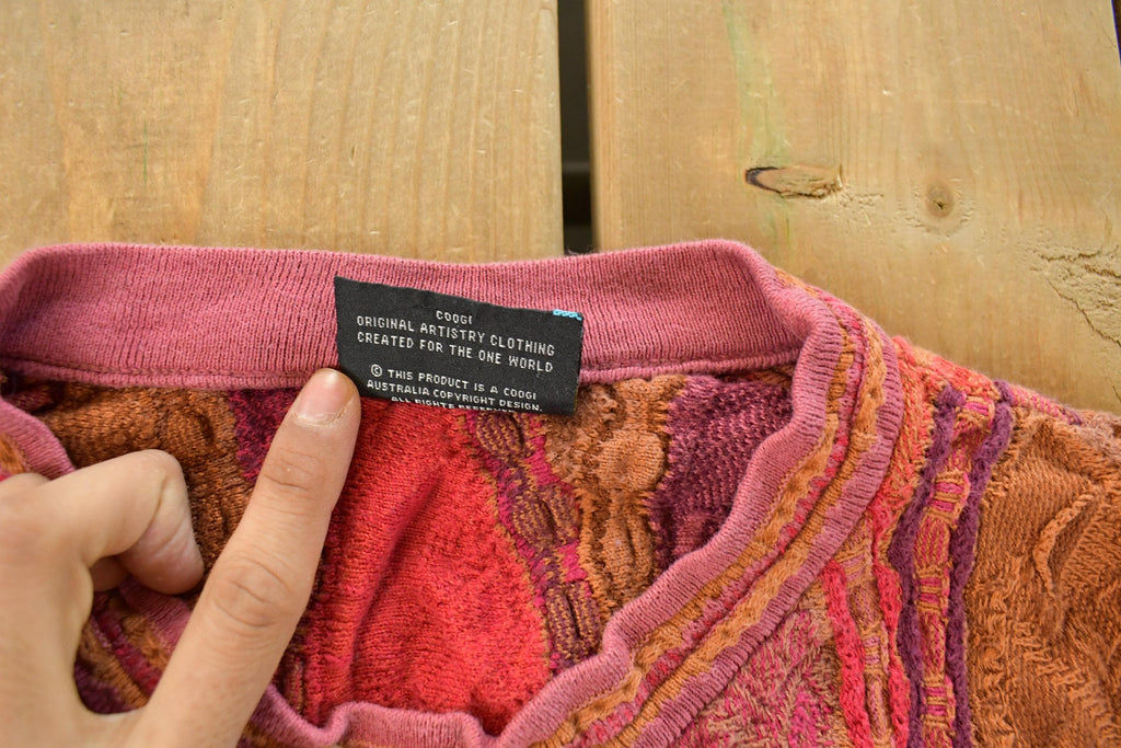 Vintage 1990s Coogi 3D Knit Abstract Crewneck Sweater Men's 2XL