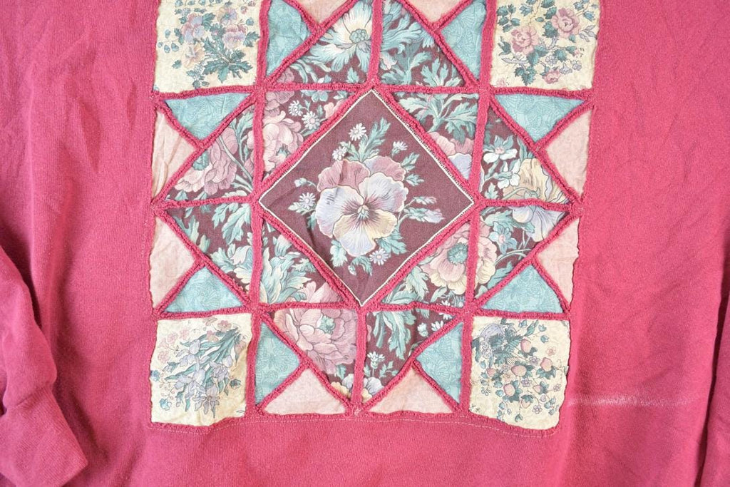 Vintage 1990s Abstract Floral Souvenir Crewneck Sweatshirt Made In USA