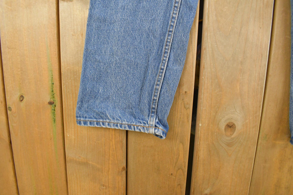 Vintage 1990s Levi's 505 Regular Straight Fit Orange Tab Denim Jeans Men's 33 x 32