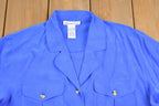 Vintage 1990s Anna and Frank Silk Button Up T- Shirt