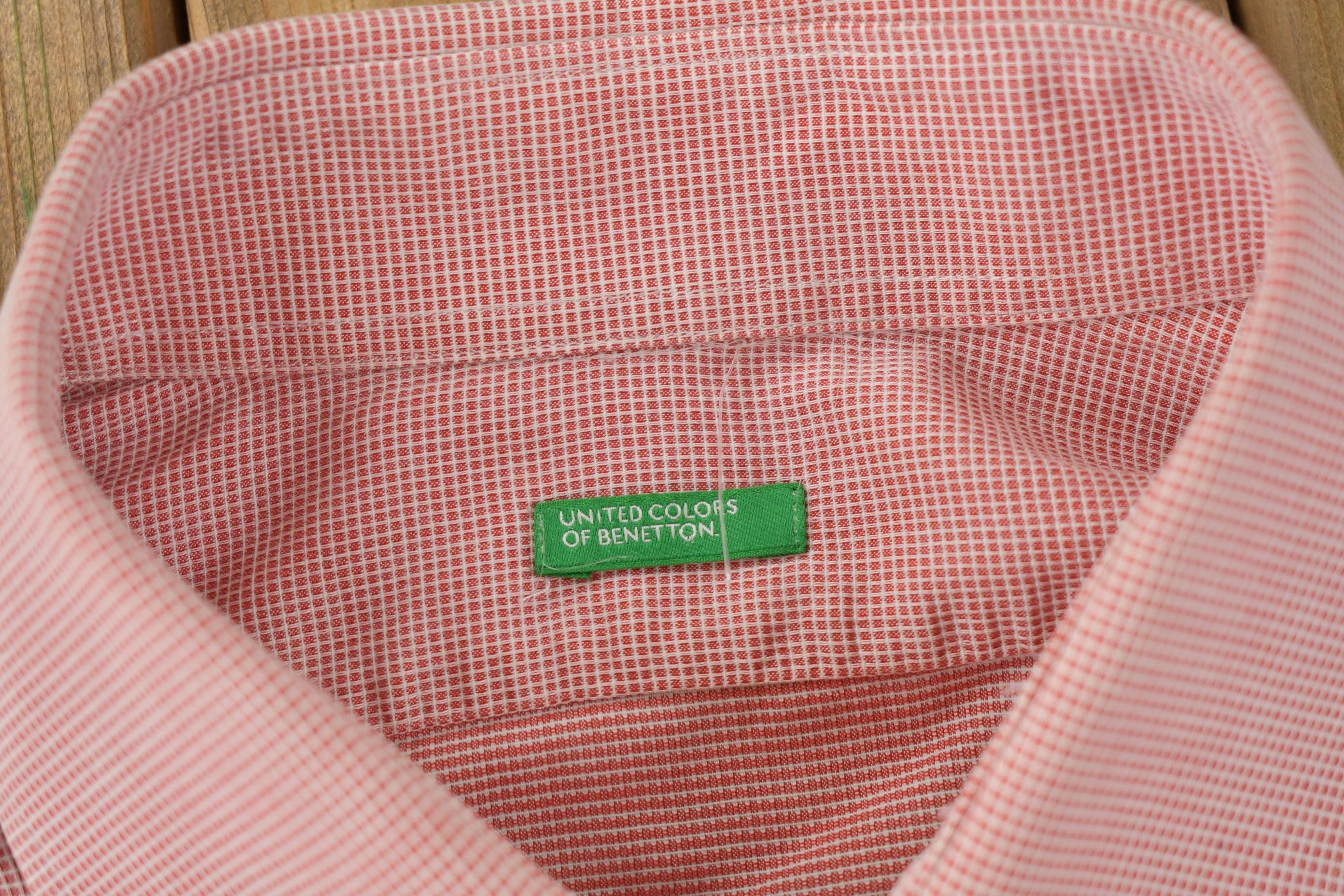 Vintage 1990s United Colors Of Benetton Pink Button Up Dress Shirt
