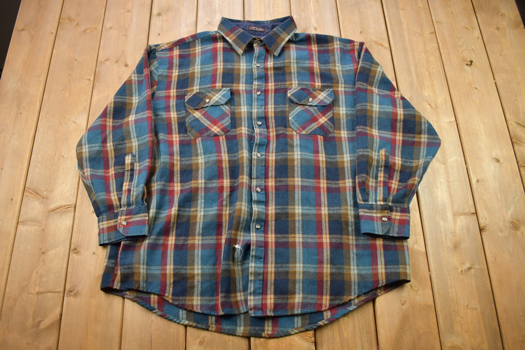 Vintage 1990s Plaid Flannel Button Up Shirt