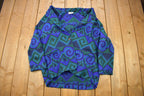 Vintage 1990s Joana Abstract Button Up Blazer Sweater