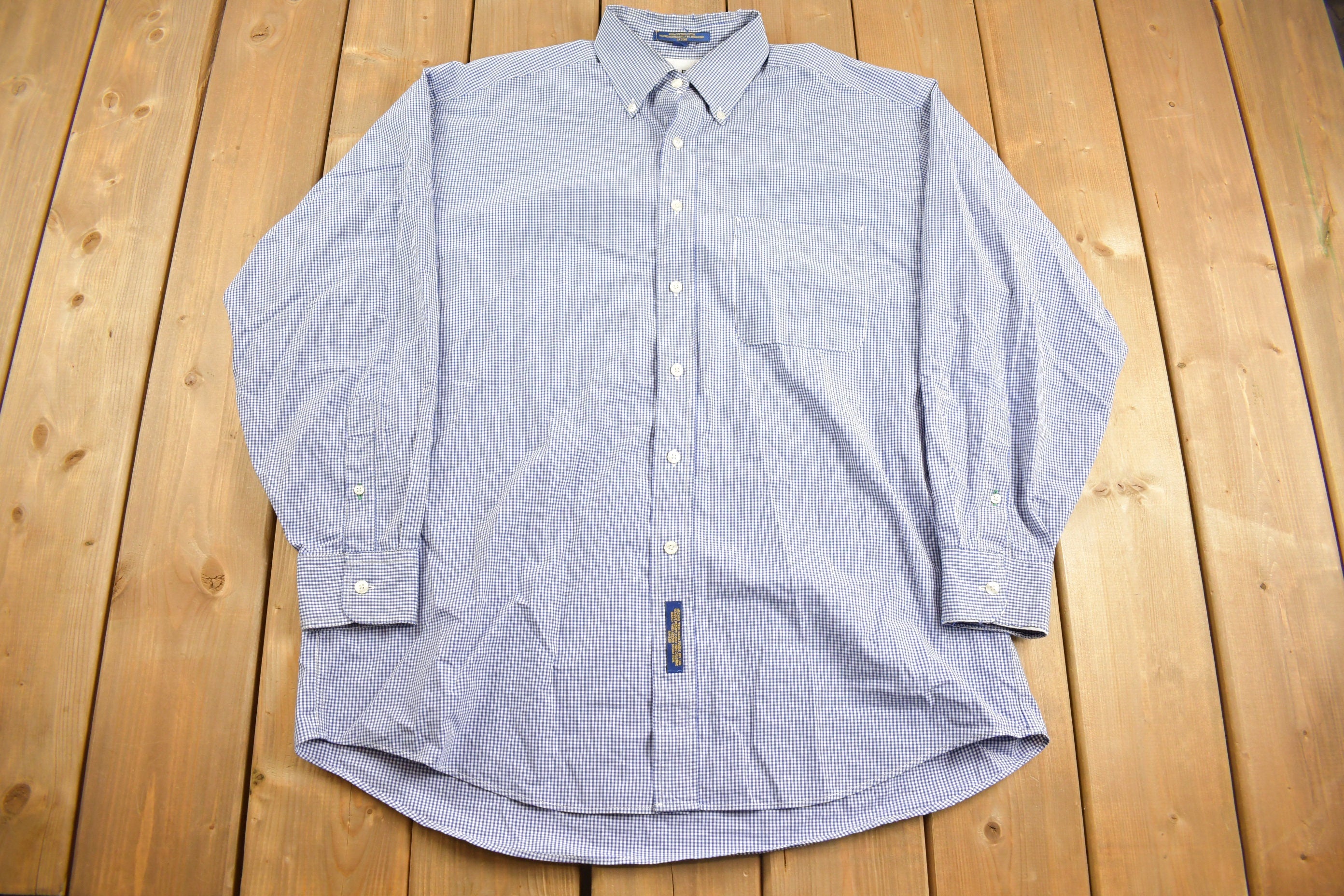 Vintage 1990s Tommy Hilfiger Gingham 100% Cotton Button Up Shirt