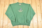 Vintage 1990s Wolf Mountain Sportsman's Classic Embroidered Crewneck Sweatshirt Men's L