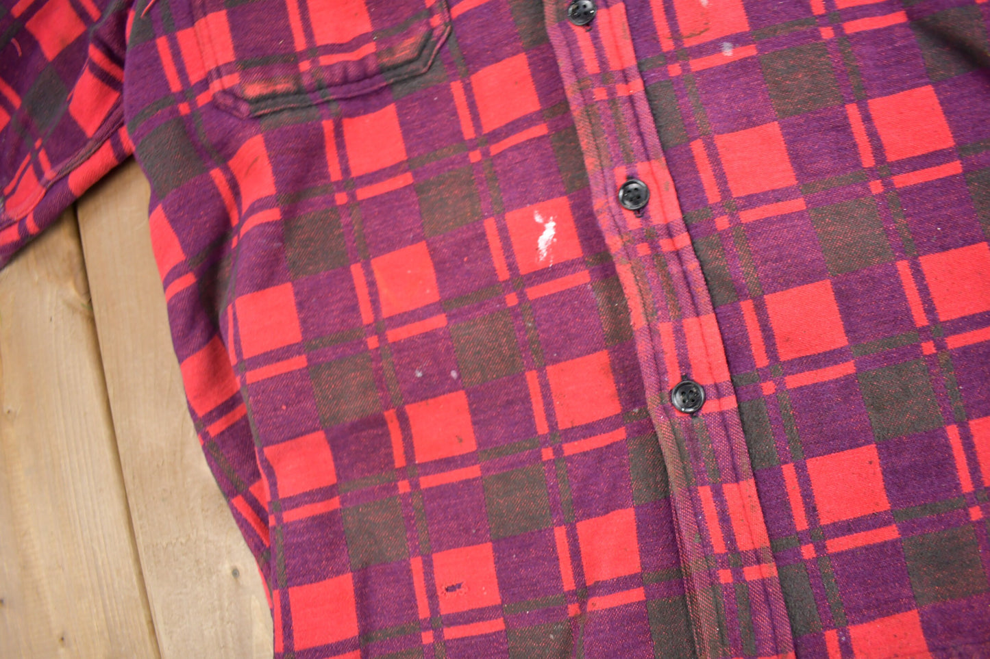 Vintage 1960s Champion Button Up Plaid Flannel Trucker Shirt / Vintage Champion / True Vintage / Canadian Vintage / Vintage Champion