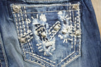 Vintage Y2K Miss Me Bedazzled Low Rise Jeans Size 26x33