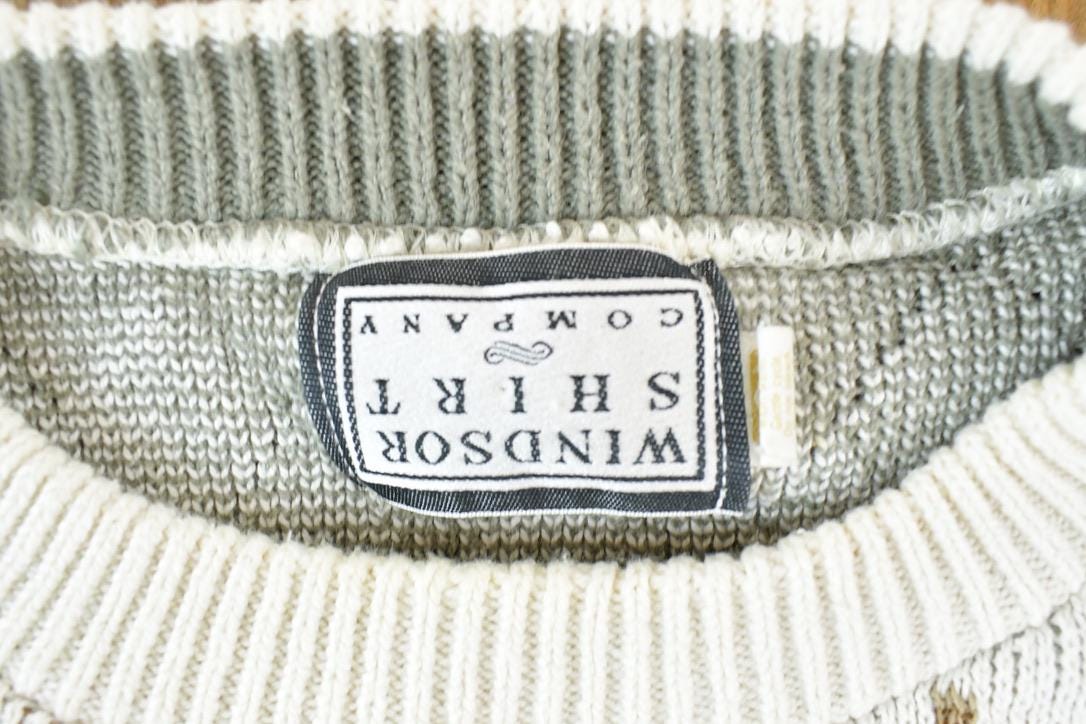 Vintage 1990s Windsor Shirt Upside Down Tag Knit Crewneck Sweater