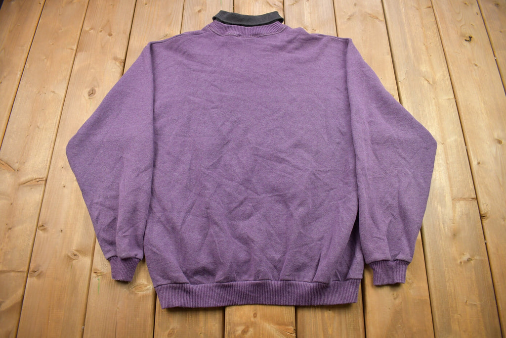 Vintage 1990s Cute Panda Made in USA Embroidered Turtleneck Sweater