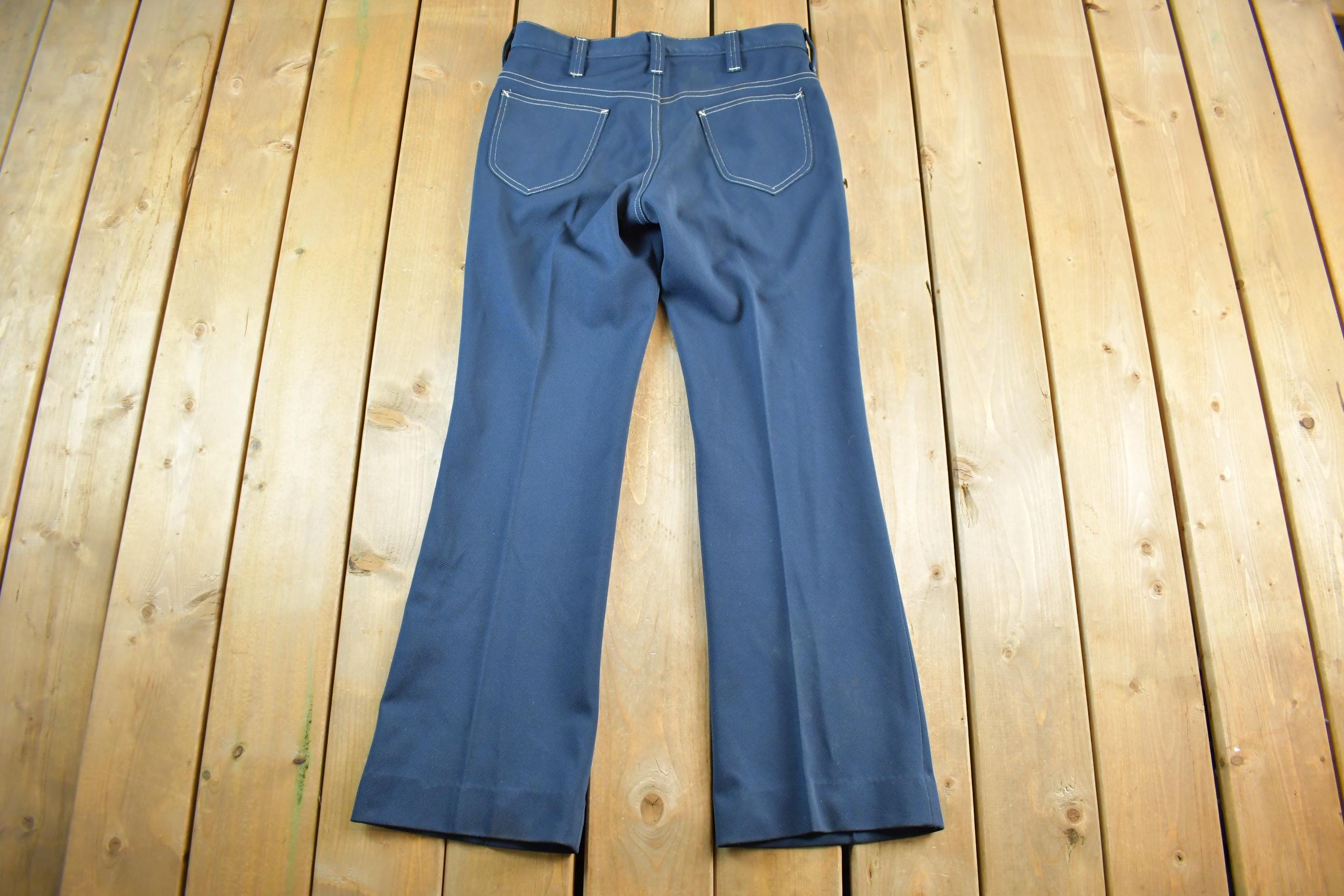 Vintage 1970s Lee Bell Bottom Flare Trousers Pants Size 34 x 32