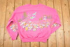 Vintage 1990s Canadian Hummingbirds AOP Graphic Print Crewneck Sweatshirt Womens XL