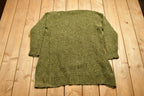Vintage 1990s Poof Apparel Knitted Green Cardigan Sweater