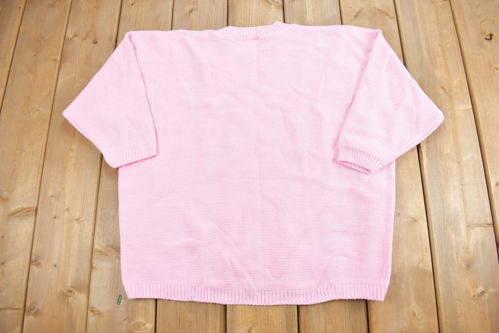 Vintage 1990s Knit Floral Crewneck Sweater