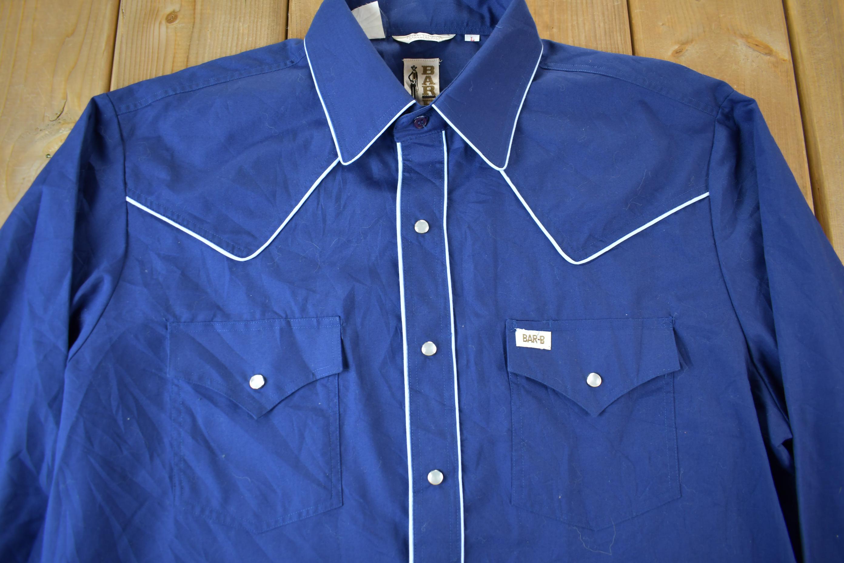 Vintage 1980s Barb Western Wear Long Tail Button Up Shirt