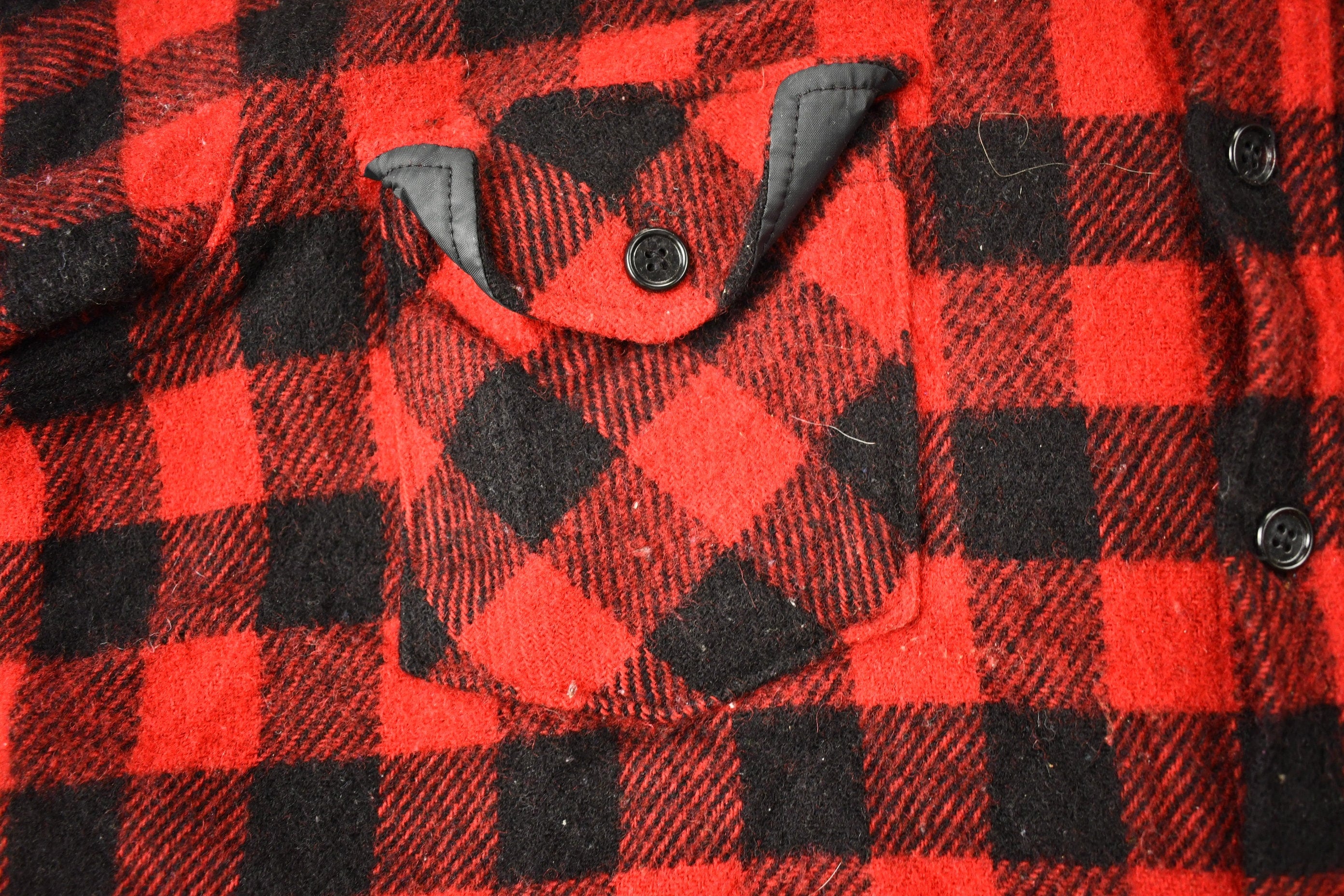 Vintage 1980s LL Bean Buffalo Plaid Wool Button Up Shirt
