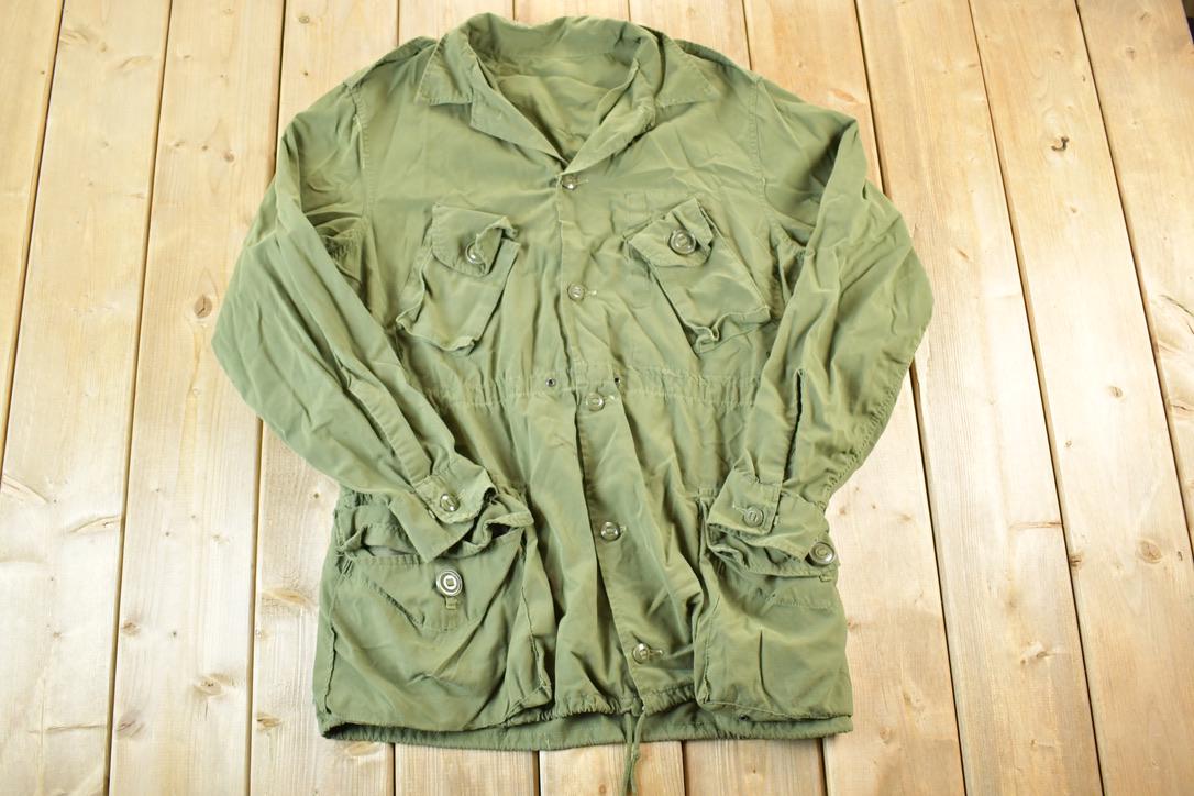 Vintage 1980's Military Button Up Shirt Mens L