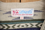 Vintage 1980s Shiquelu 3D Knitted V Neck Sweater
