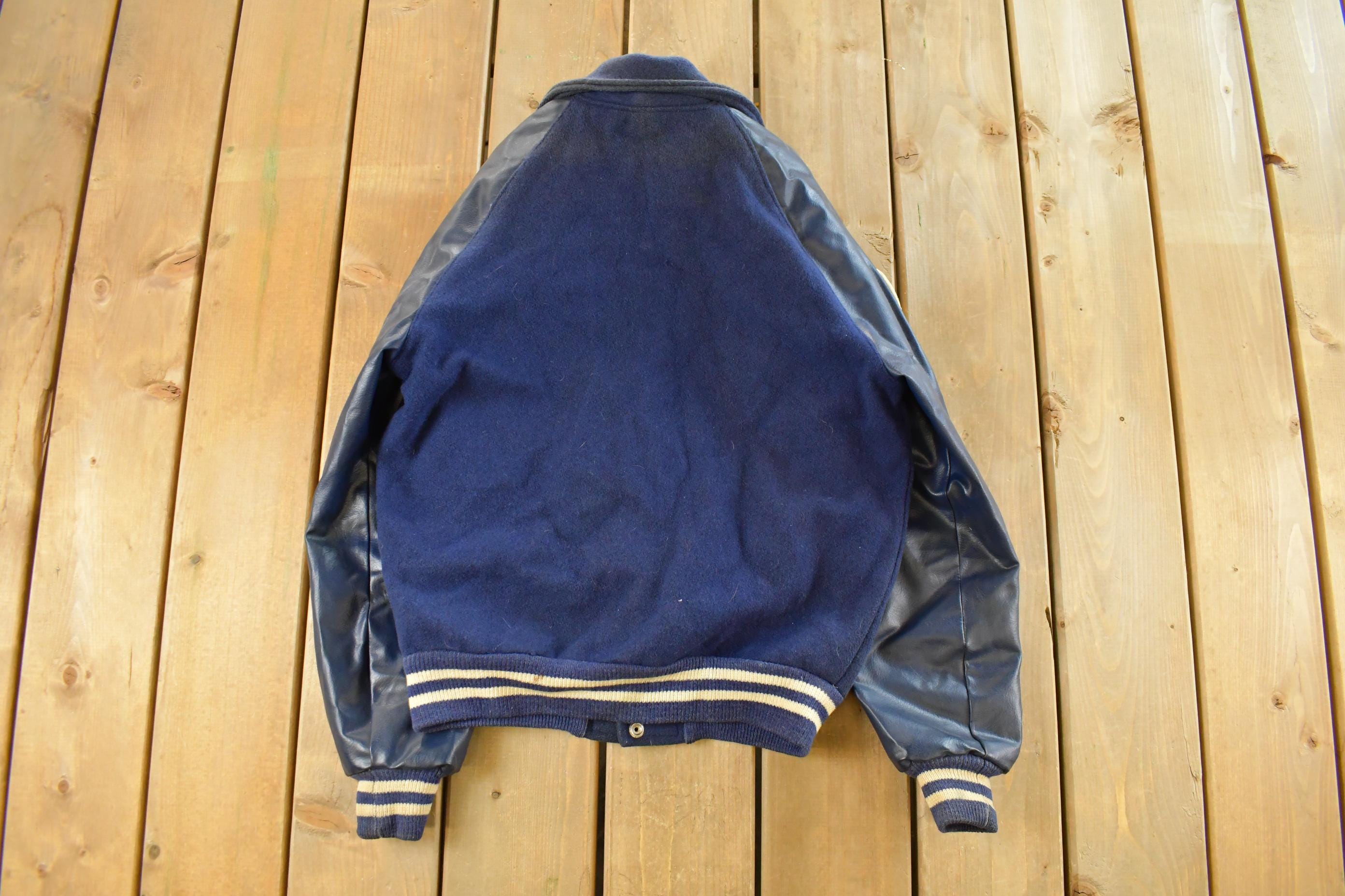 Vintage 1970s Lions Tail Collegiate Wool Leather Varsity Jacket Men's XS