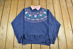 Vintage 1990s Hanes Floral Collared Sweater Women's XL