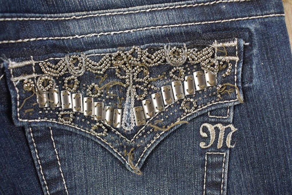 Vintage Deadstock Y2K Miss Me Bedazzled Low Rise Jeans Women's Size 26x31
