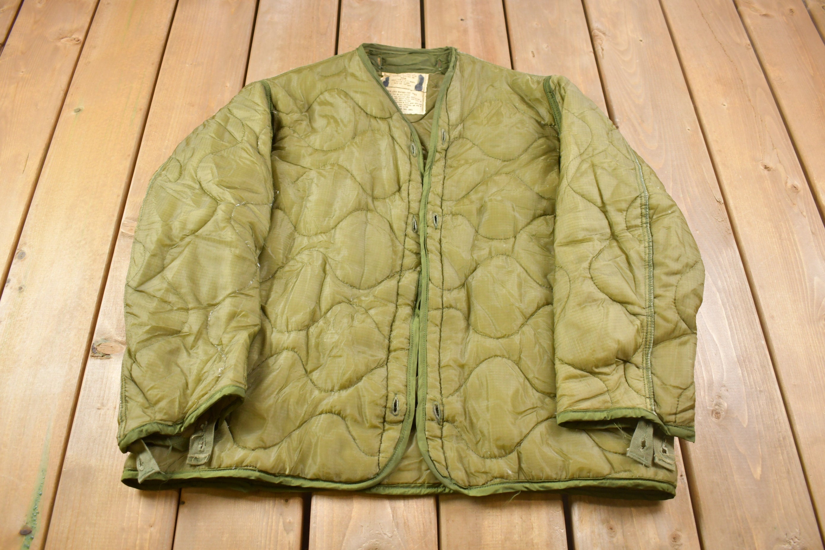 Vintage 1978s Army Military Jacket Lining