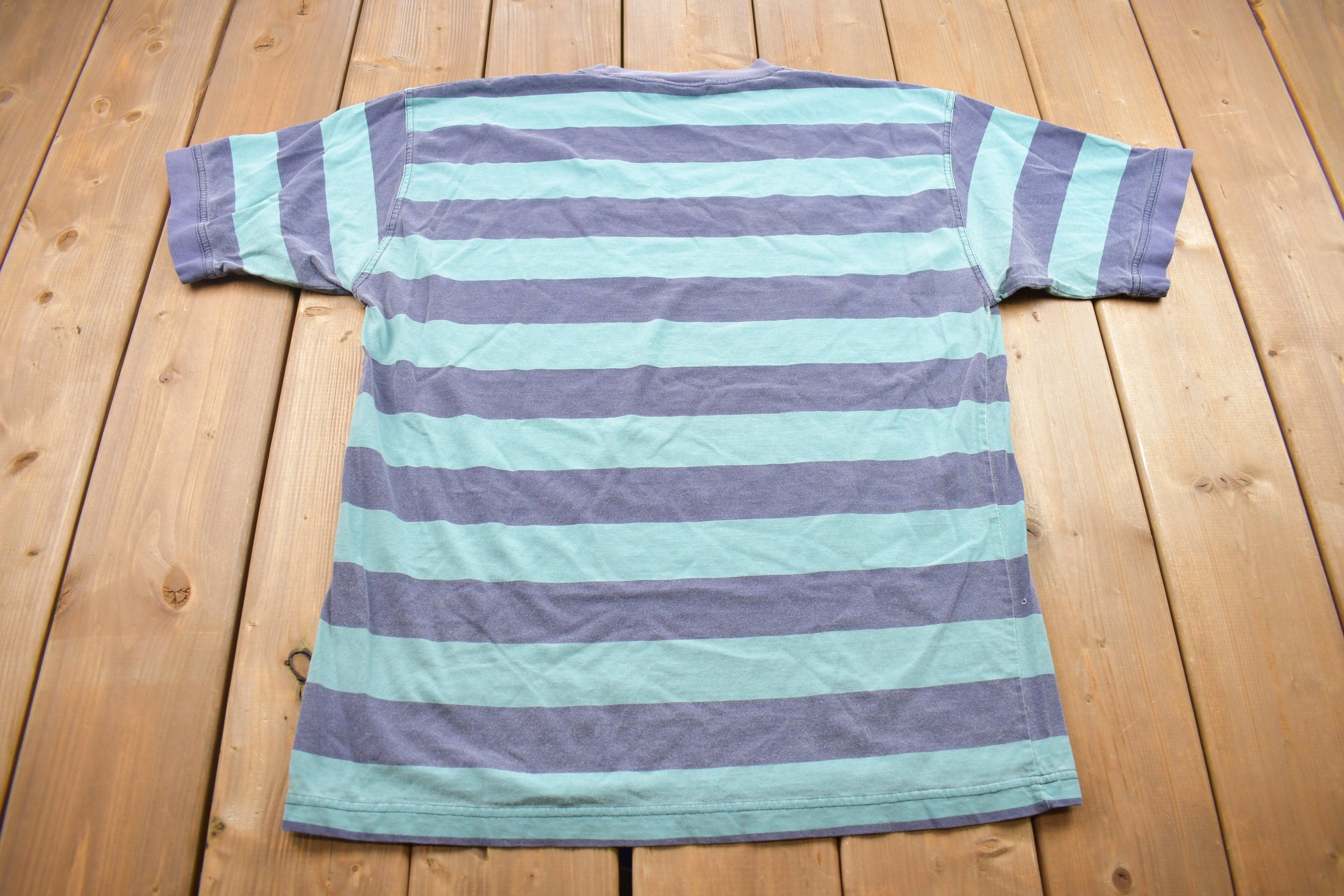 Vintage 1990s Levi Straus Striped Graphic T Shirt