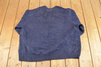 Vintage 1990s Lands End American Flag Knit Crewneck Sweater MensX L / 90's Abstract Pattern 3D Knitted Sweatshirt