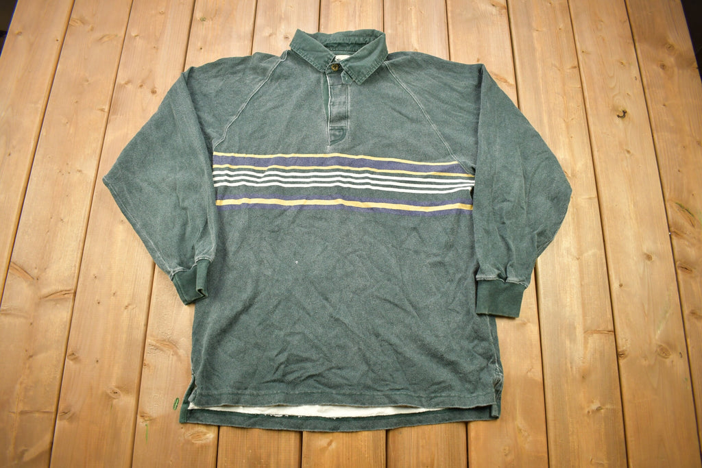 Vintage 1990s Eddie Bauer Sun Faded Quarter Button Sweatshirt
