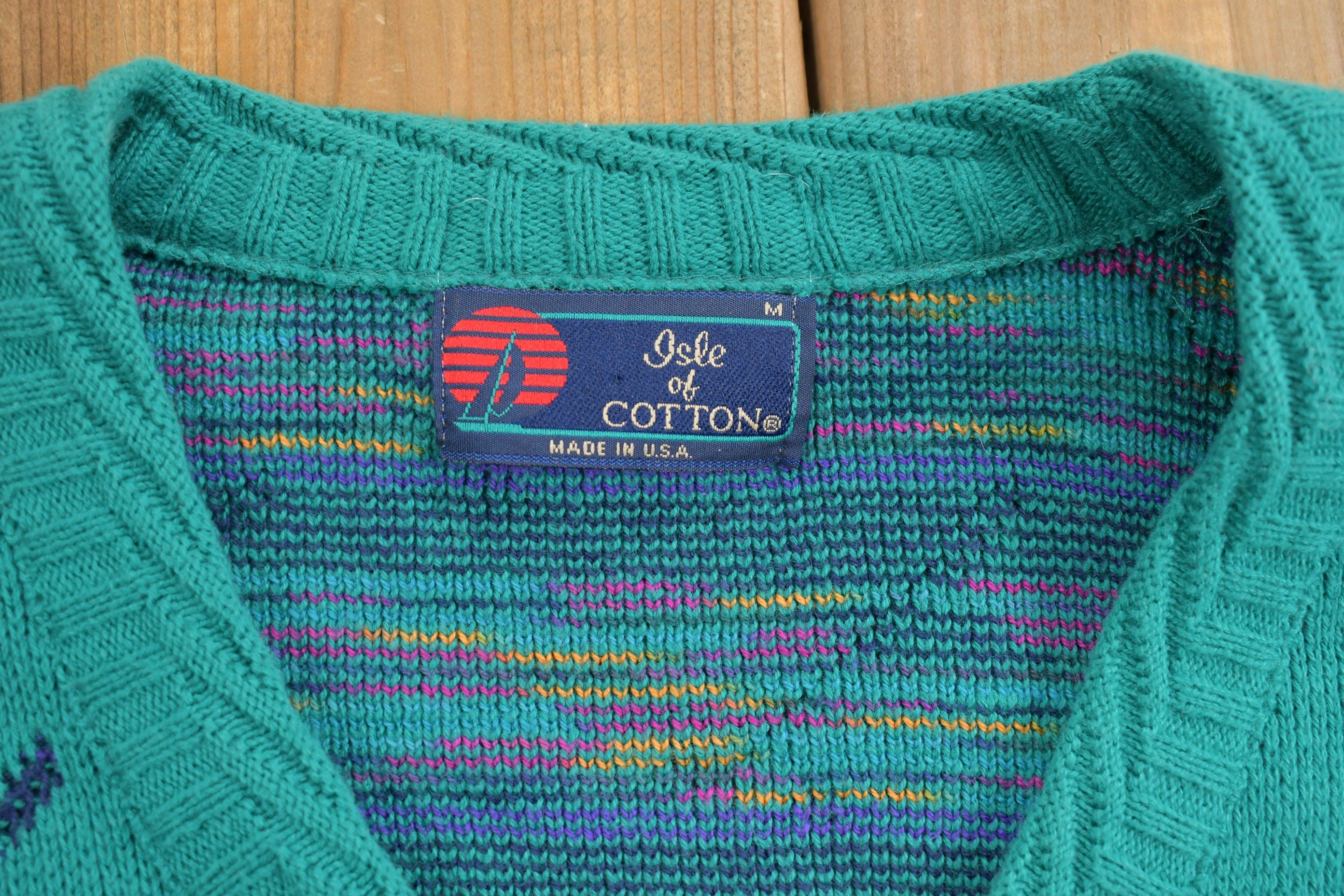 Vintage 1990s Golf Theme Knitted Crewneck Sweater