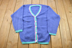 Vintage 1990s Cute Grandma Pastel Knitted Cardigan Sweater