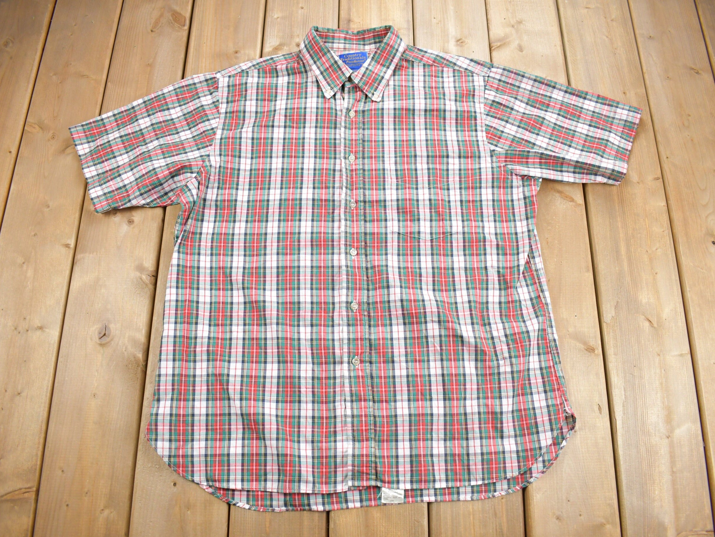 Vintage 1980s Country Traditional's By Pendleton Plaid Button Up Shirt