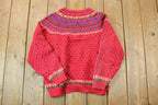 Vintage 1990s Northern Isles Christmas Knit Hand Embroidered Crewneck Sweater