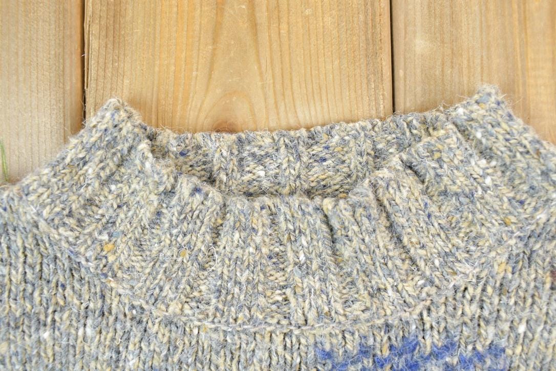 Vintage 1990s Casual Club Abstract Pattern Knit Crewneck Sweater