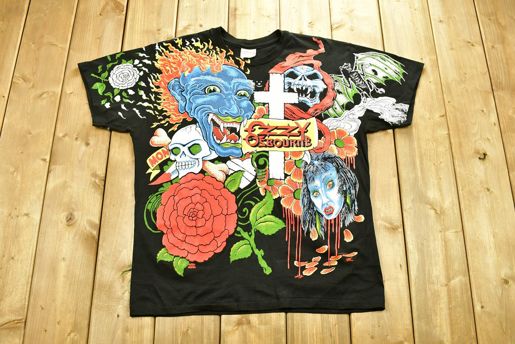 Vintage 1992 Ozzy Osbourne No More Tours T-Shirt All Over Print Band