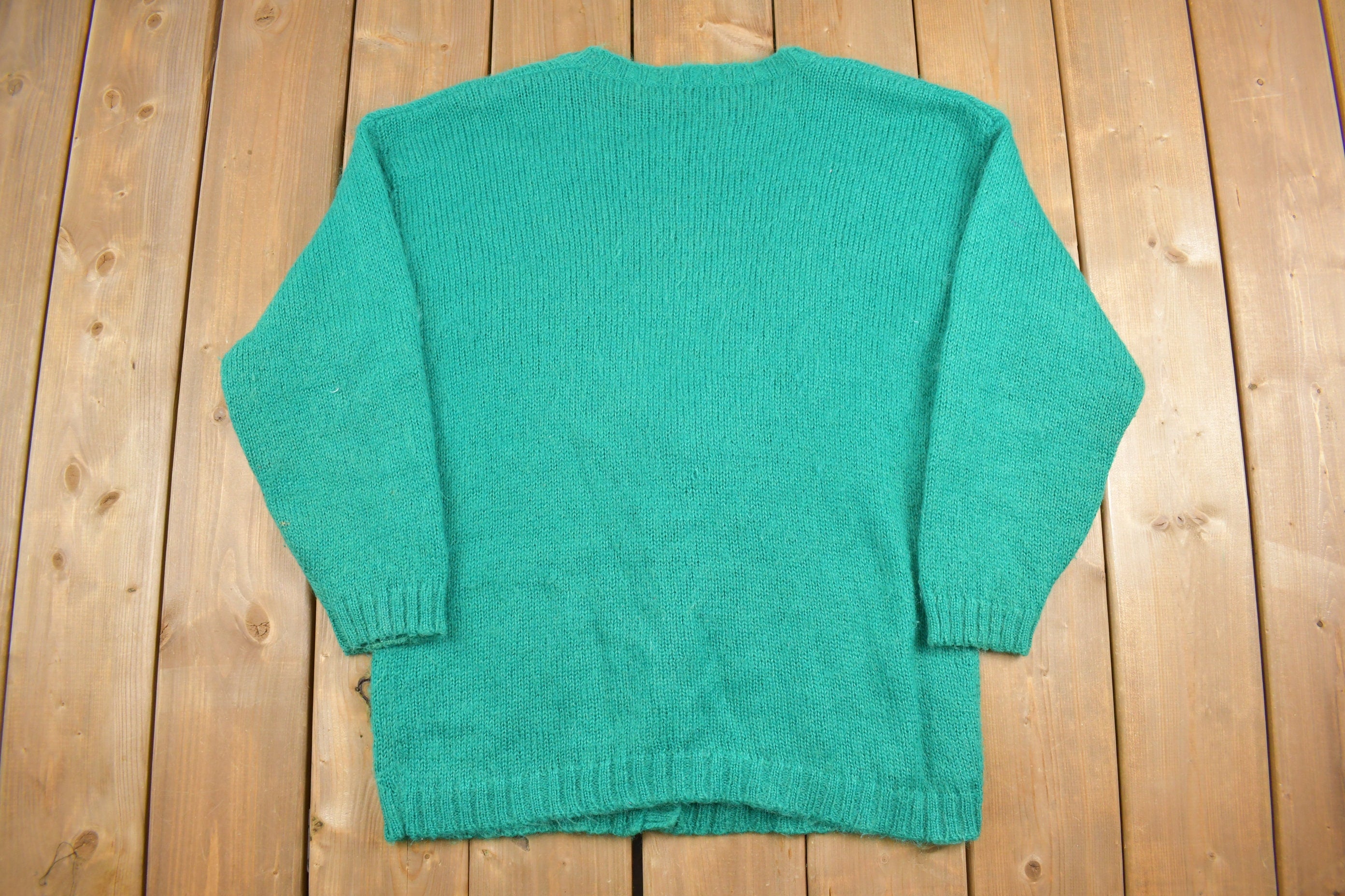 Vintage 1980s Mohair & Acrylic Knit Cardigan Sweater