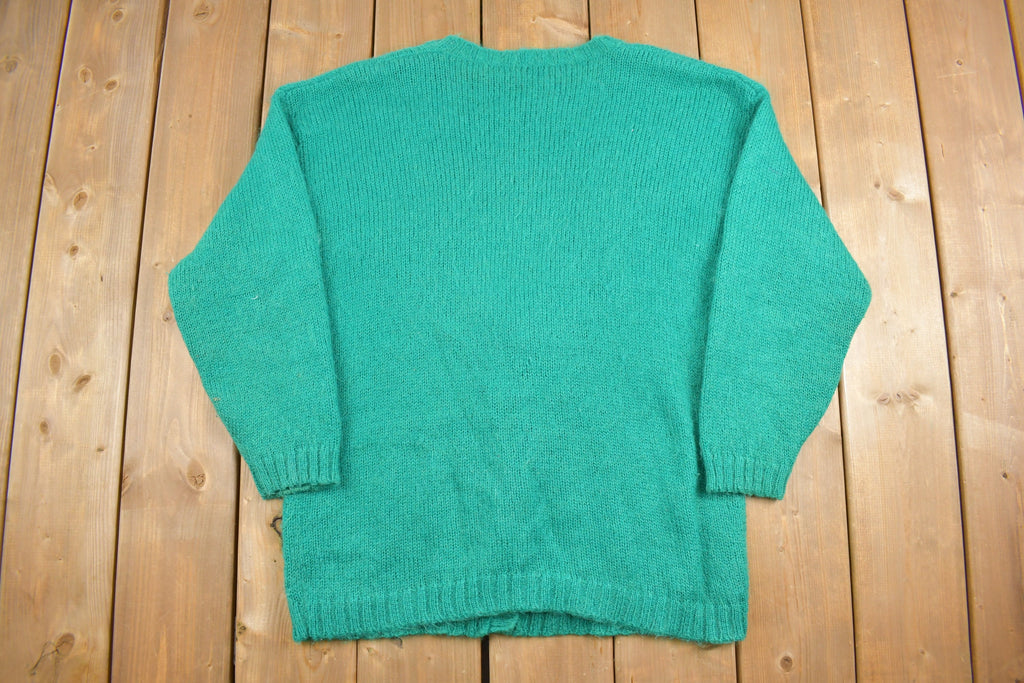 Vintage 1980s Mohair & Acrylic Knit Cardigan Sweater /