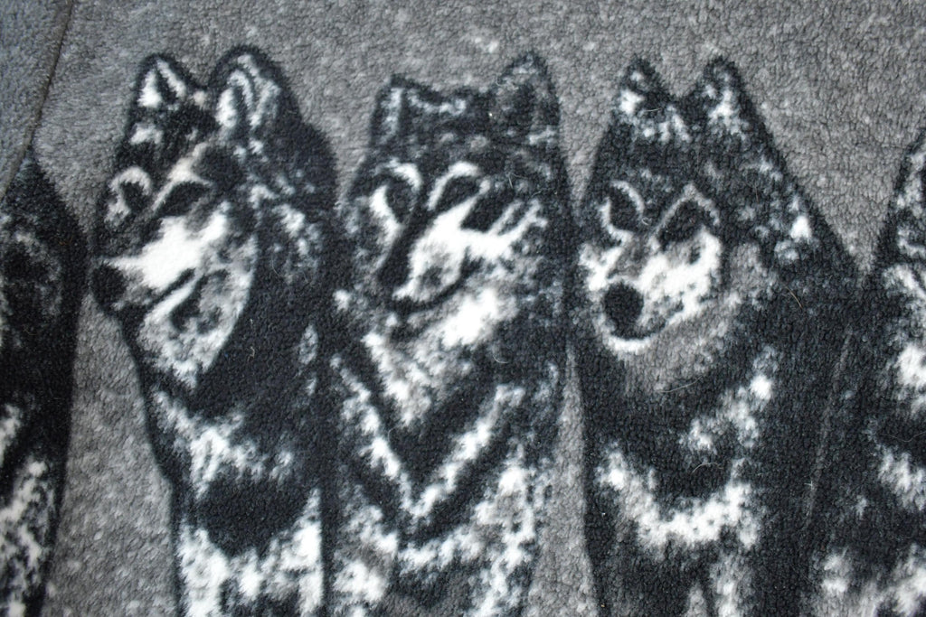 Vintage 1990s Wolfpack All Over Print Fleece Zip Up Sweater